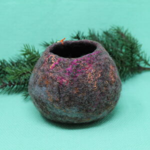 Wool roving brown bowl